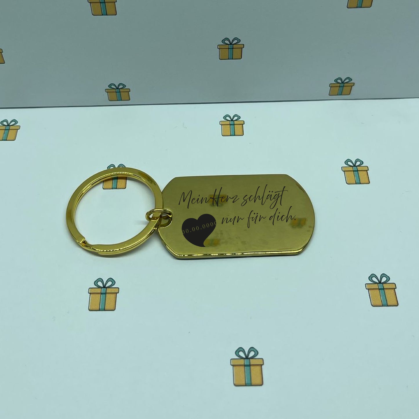 Personalized Keychain Stainless Steel - Engraved Name & Date - Gift