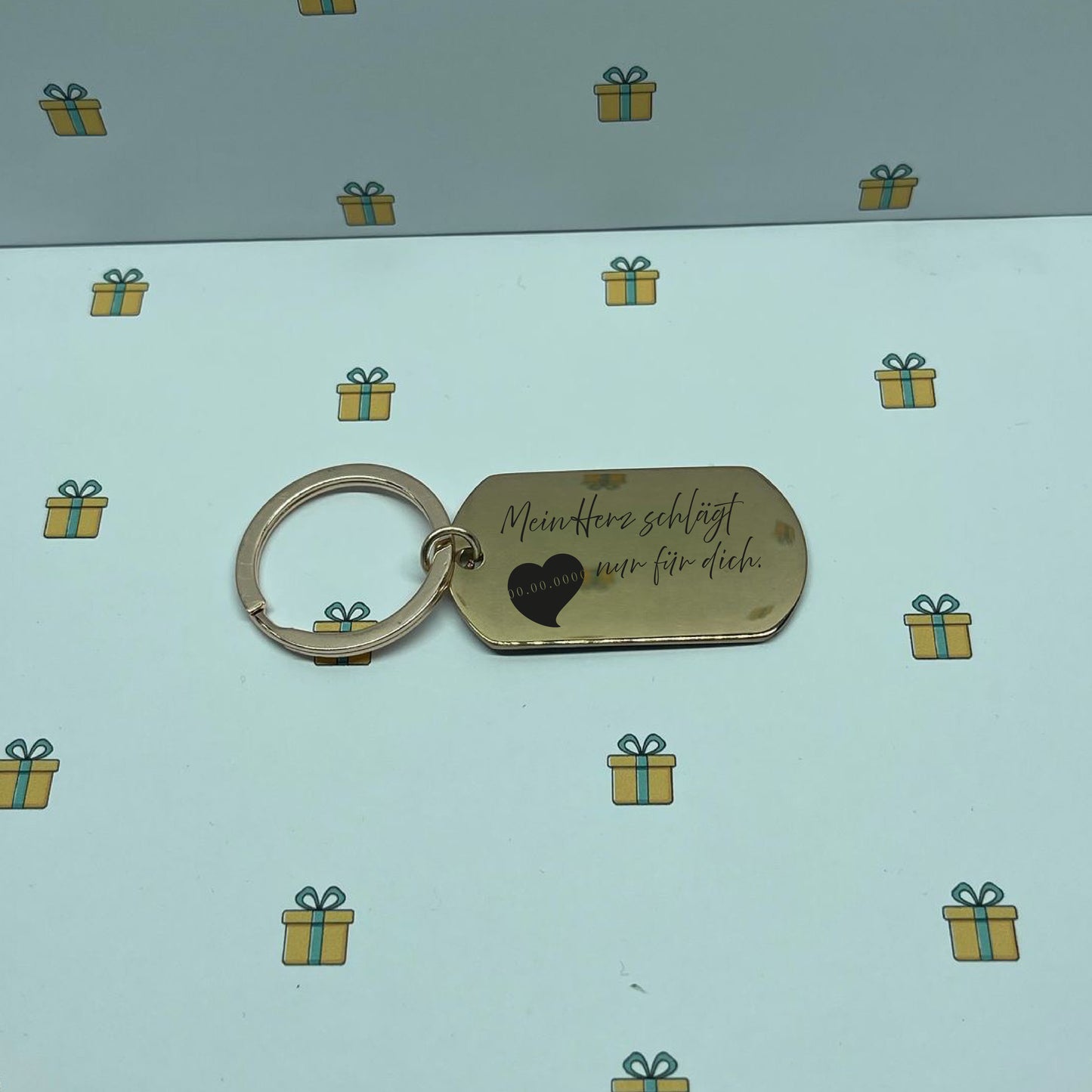 Personalisierter Schlüsselanhänger Edelstahl - Gravur Namen & Datum - Geschenk